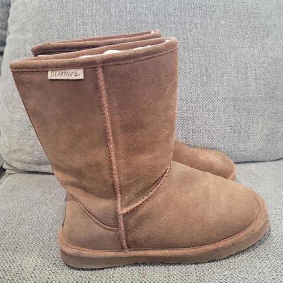 Bearpaw Fleece Suede Boots Size 7/8 Unisex - Picture 1 of 7